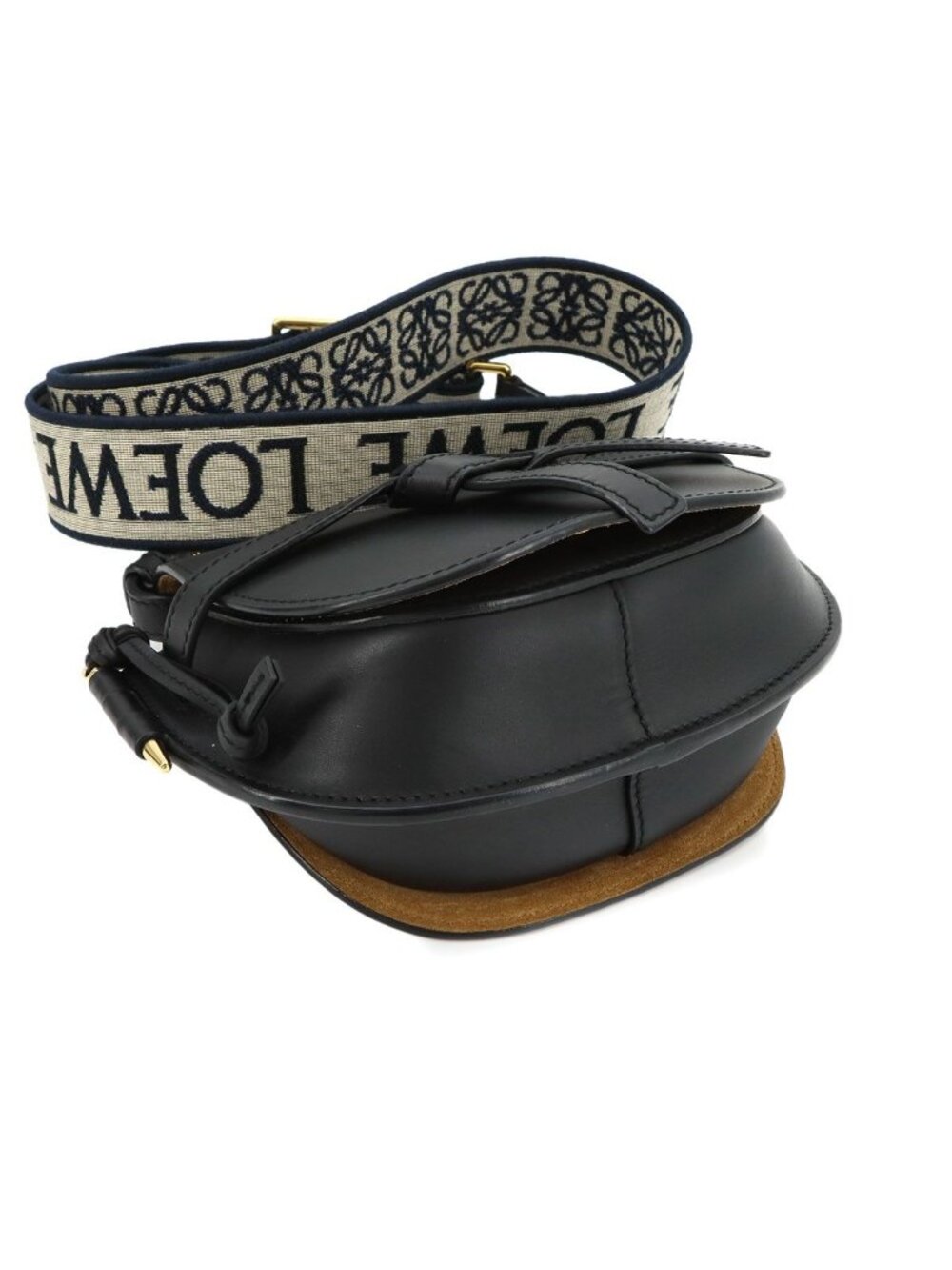 ★SOLD★ Loewe Gate Dual Mini Shoulder Bag Leather Black Gold - Picture 5 of 10